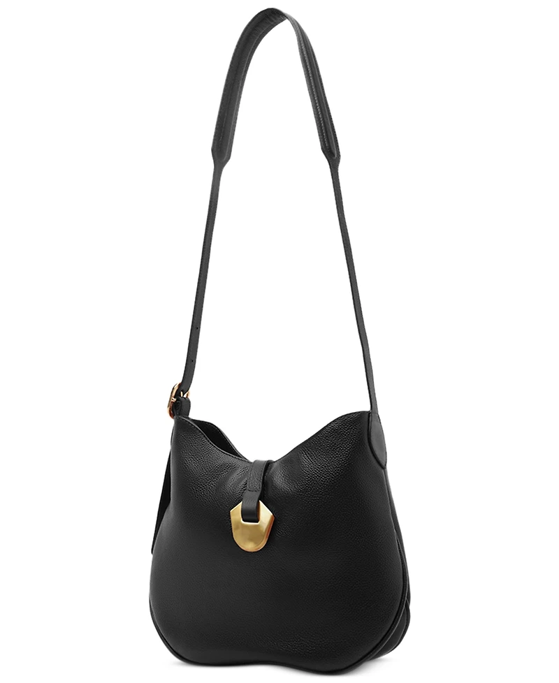 Arezzo Sabrina Small Leather Snap Button Crossbody Handbag