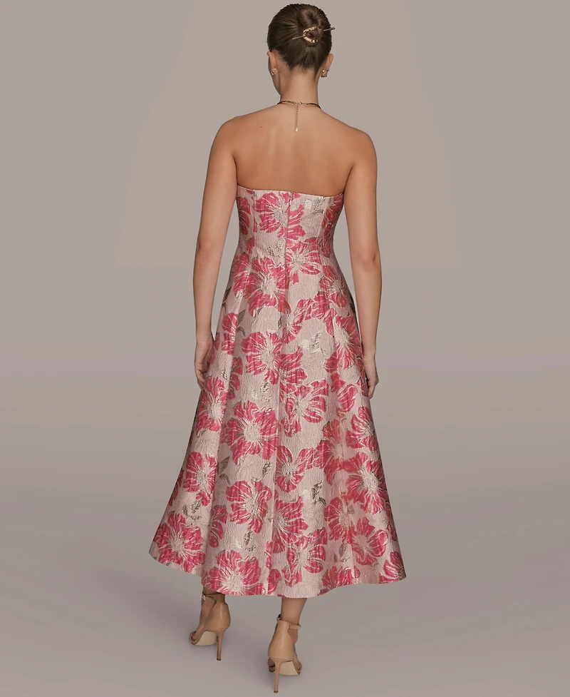 Donna Karan New York Women's Jacquard Strapless A-Line Dress
