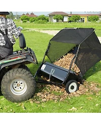 Sugift Tow Behind Lawn Sweeper, 50 in, 26 cu. ft Capacity, Adjustable Sweeping Height