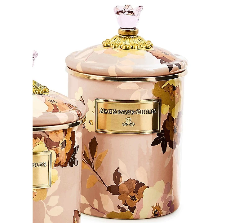 MacKenzie-Childs Wild Rose Mauve 48 oz. Medium Canister