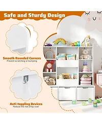 Gouun 47 in Versatile Children Bookcase and Toy Storage Cabinet with Movable Drawers