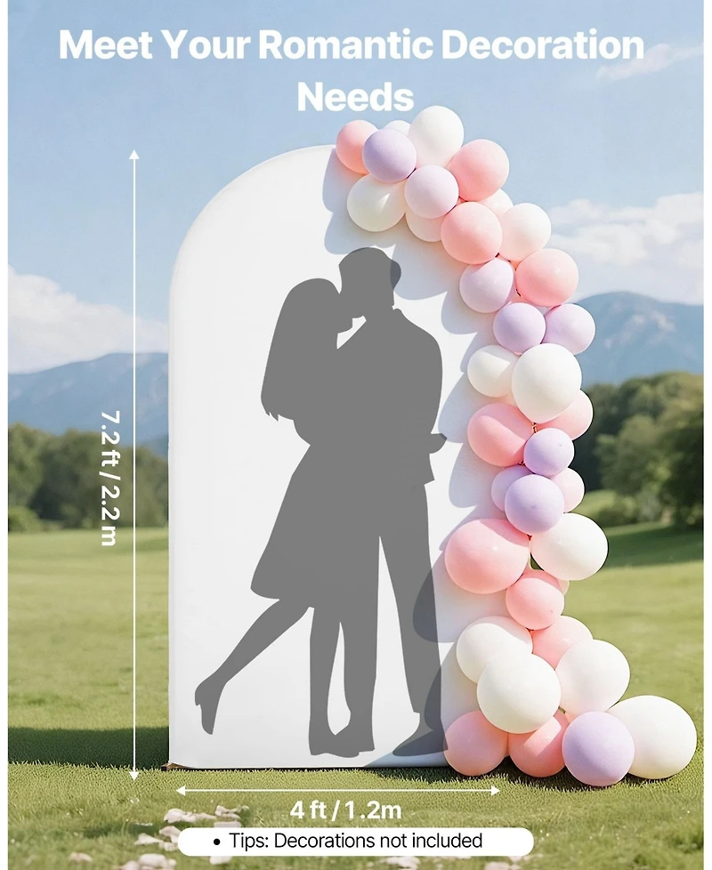 Sugift Arch Backdrop Stand, 7.2 x 4 feet, Gold Metal for Weddings and Celebrations, Easy Assembly