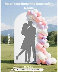 Sugift Arch Backdrop Stand, 7.2 x 4 feet, Gold Metal for Weddings and Celebrations, Easy Assembly