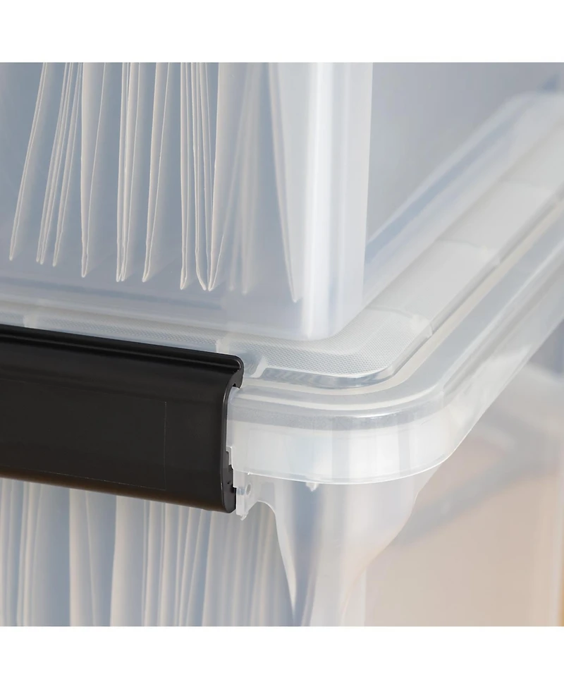 Iris Usa File Box WeatherPro File Organizer Plastic File Box for Letter/Legal File, Durable Lid and Seal with Secure Latching Buckles, Stackable