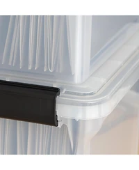 Iris Usa File Box WeatherPro File Organizer Plastic File Box for Letter/Legal File, Durable Lid and Seal with Secure Latching Buckles, Stackable