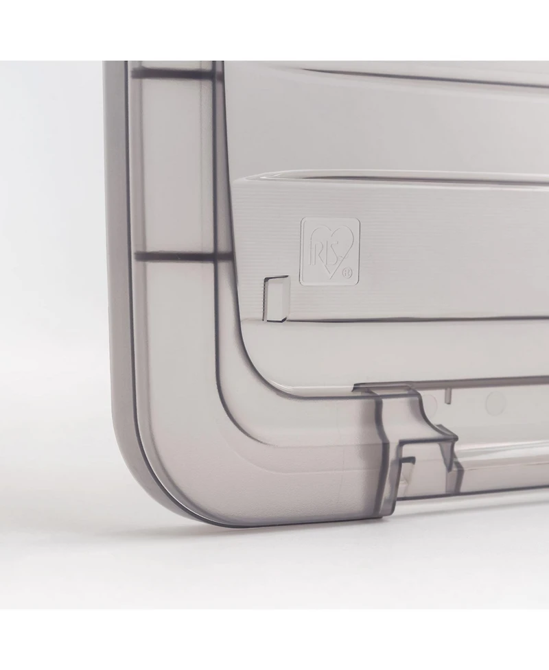 Iris Usa 6 Quart Stack and Pull Clear Storage Box, 12 Pack