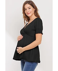 Hello Miz Maternity Wrap Nursing Top with Empire Waist