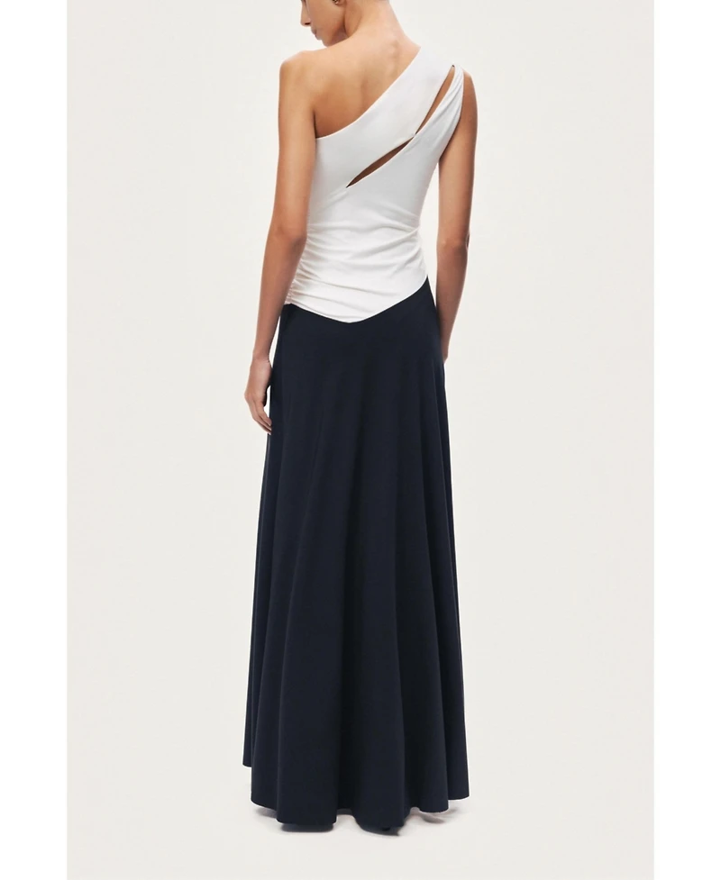 Nocturne Women's One-Shoulder Contrast Maxi Dress