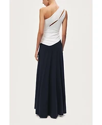 Nocturne Women's One-Shoulder Contrast Maxi Dress