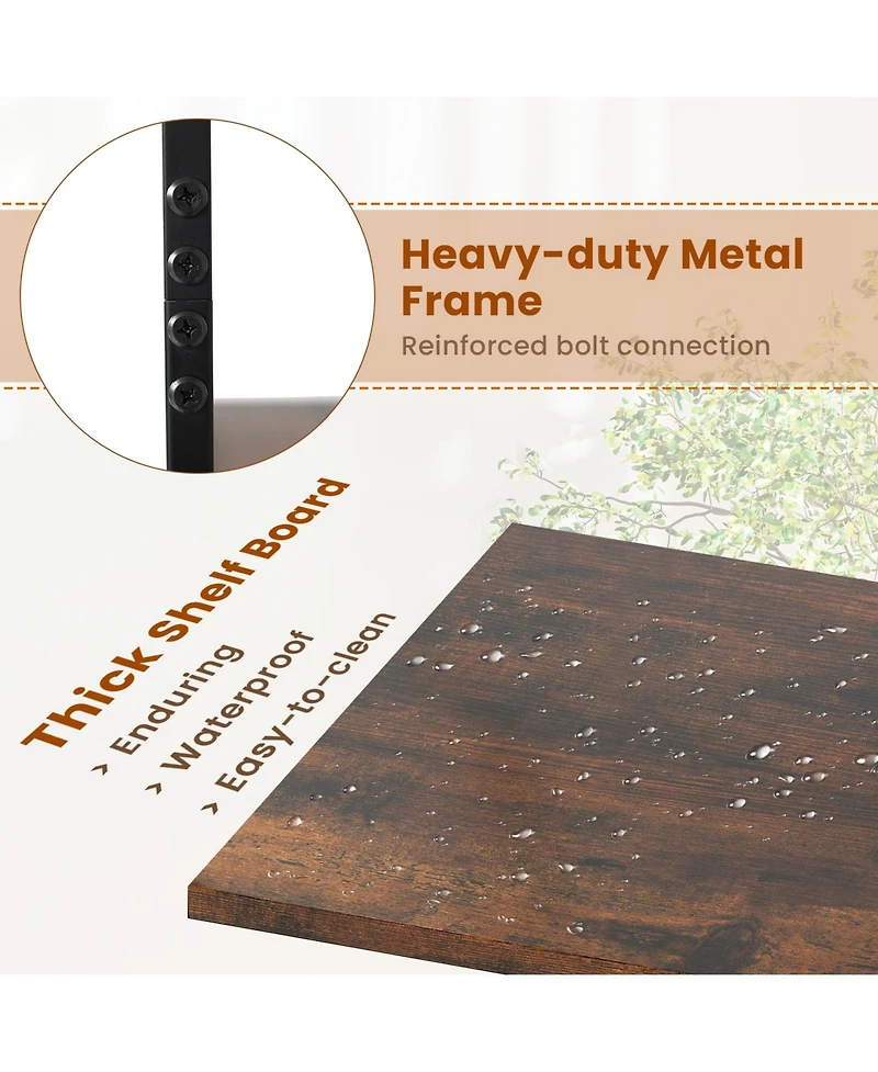 Gouun 5-Tier Narrow Bookcase with Open Shelves and Storage Drawer, 18 x 14 x 62.5