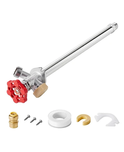 Sugift Anti-Siphon Frost-Proof Sillcock, 12" Outdoor Faucet Bib with Backflow Preventer