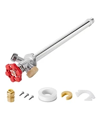 Sugift Anti-Siphon Frost-Proof Sillcock, 12" Outdoor Faucet Bib with Backflow Preventer