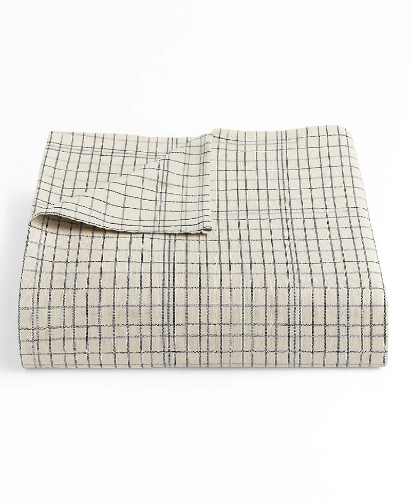 Calvin Klein Dot Dash Plaid Yarn Dyed Cotton Blanket