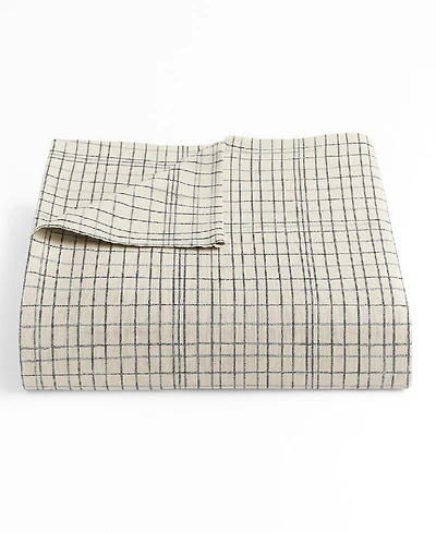 Calvin Klein Dot Dash Plaid Yarn Dyed Cotton Blanket, Queen