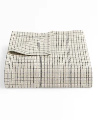 Calvin Klein Dot Dash Plaid Yarn Dyed Cotton Blanket