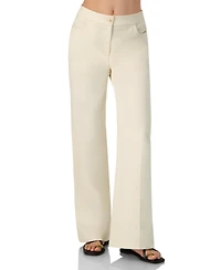 Ivonne Women's Cotton Wide-Leg Straight Pants