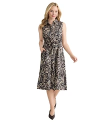 Jones New York Women's Printed Collared Neck Shirt Dress
