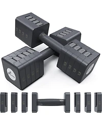 Sportneer Adjustable Dumbbells Hand Weights Set 5 in 1 10 Lb Set of 2 Fast Adjust Free Weights for Women Men Home Gym Exercise Strength