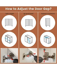 Gouun Pantry Cabinet with 2 Removable Shelves and Glass Doors