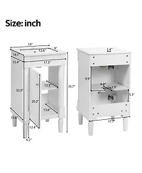 Sillysis 18 Inch French Bathroom Vanity with Ceramic Sink, Modern Freestanding Cabinet, Soft Close Door and Adjustable Storage for Small Spaces