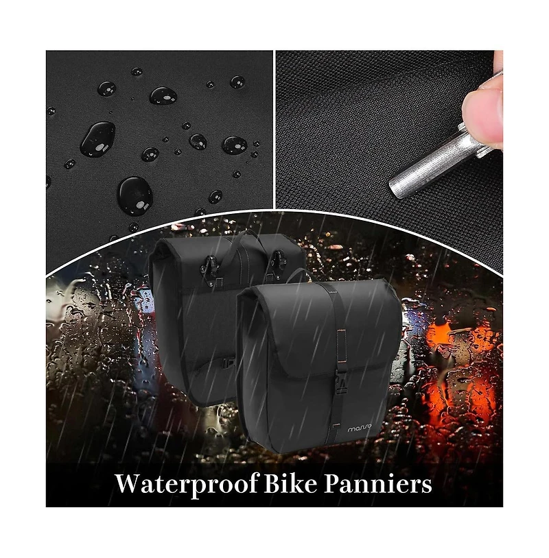 Aoligeijs 20L Bike Pannier Bags 2 Pack Waterproof Bicycle Rear Rack Storage Saddle Bags for Cycling Commuting Travel