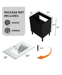Sillysis Inch Bathroom Vanity Cabinet, Modern Mdf Storage, Sink Not Included