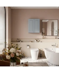 Busdays Wall Cabinet Double Door Storage Soft Close Doors Adjustable Shelves for Kitchen Bathroom Laundry Garage Easy Assembly