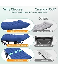 Gnuadz Folding Camping Sleeping Mattress Portable Heavy Duty Pillow Oxford Carry Bag Adults Travel Nap