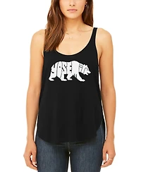 La Pop Art Women's Yosemite Bear Premium Word Flowy Tank Top