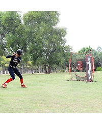 Aoligeijs Baseball Softball Practice Net,Pitching Net,Batting Net,with Baseball Tee,Bonus Strike Zone and Bow Frame