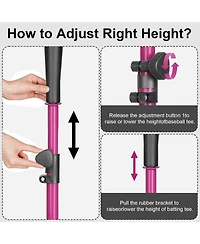 Aoligeijs Baseball Tee Batting Tee Softball Tee Portable Travel Hitting Tee,Easy Adjustable Height,Stable Tripod Stand