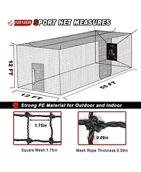 Aoligeijs Baseball Softball Batting Cage Net with Realistic Catcher, Net Only, Backyard Practice Batting Cage Net, Heavy Duty Multi-Purpose Sports Net