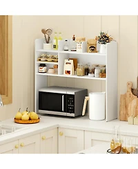 Gouun Desktop Bookshelf Countertop Storage Hutch with 6 Adjustable Shelves, 37 x 9.5 x 33.5