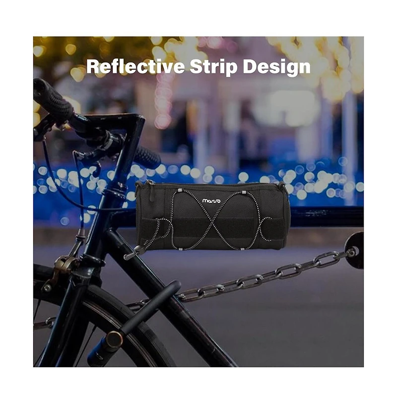 Aoligeijs Bike Handlebar Cylinder Bag with Elastic Cord, Waterproof Bicycle Front Storage Pouch for Cycling Commuting Travel