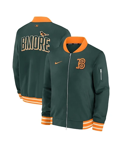 Nike Men's Green Baltimore Orioles 2026 City Connect Authentic Collection Relaxed Full-Zip Bomber Jacket