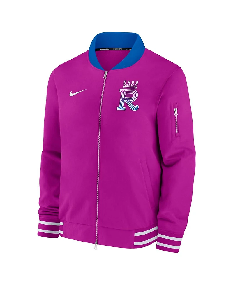 Nike Men's Purple Kansas City Royals 2026 Connect Authentic Collection Relaxed Full-Zip Bomber Jacket