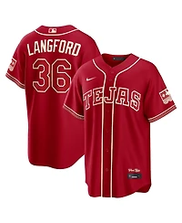 Nike Men's Wyatt Langford Red Texas Rangers 2026 City Connect Stadium Jersey