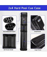 Gse Games & Sports Expert Oval Hard Pool Cue Case, Billiard Stick Carrying Case for 2 Sticks, Billiard Cue Cases