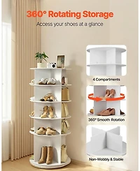 Gouun 5-Tier 360 Degree Rotating Shoe Rack Tower, 20-Pair Capacity