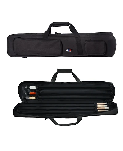 Gse Games & Sports Expert 3x4 Soft Pool Cue Case Billiard Pool Cue Stick Carrying Bag- Holds 3 Butts and 4 Shafts
