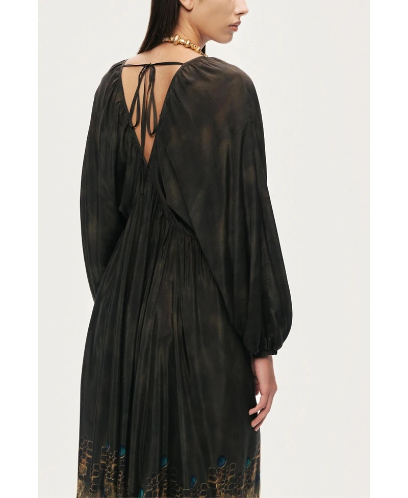 Nocturne Women's Printed Long Sleeve Maxi Dress