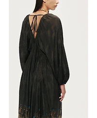 Nocturne Women's Printed Long Sleeve Maxi Dress