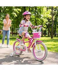 Slickblue Kids Bike with Basket and Streamers