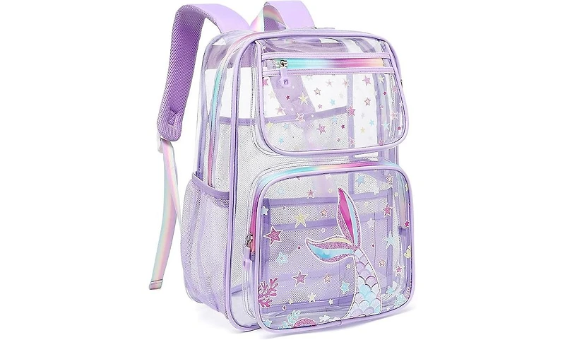 Urbanmax Clear Backpack for School Girls, Heavy Duty Tpu Transparent Backpack Stadium Events Approved, Clear Bookbag