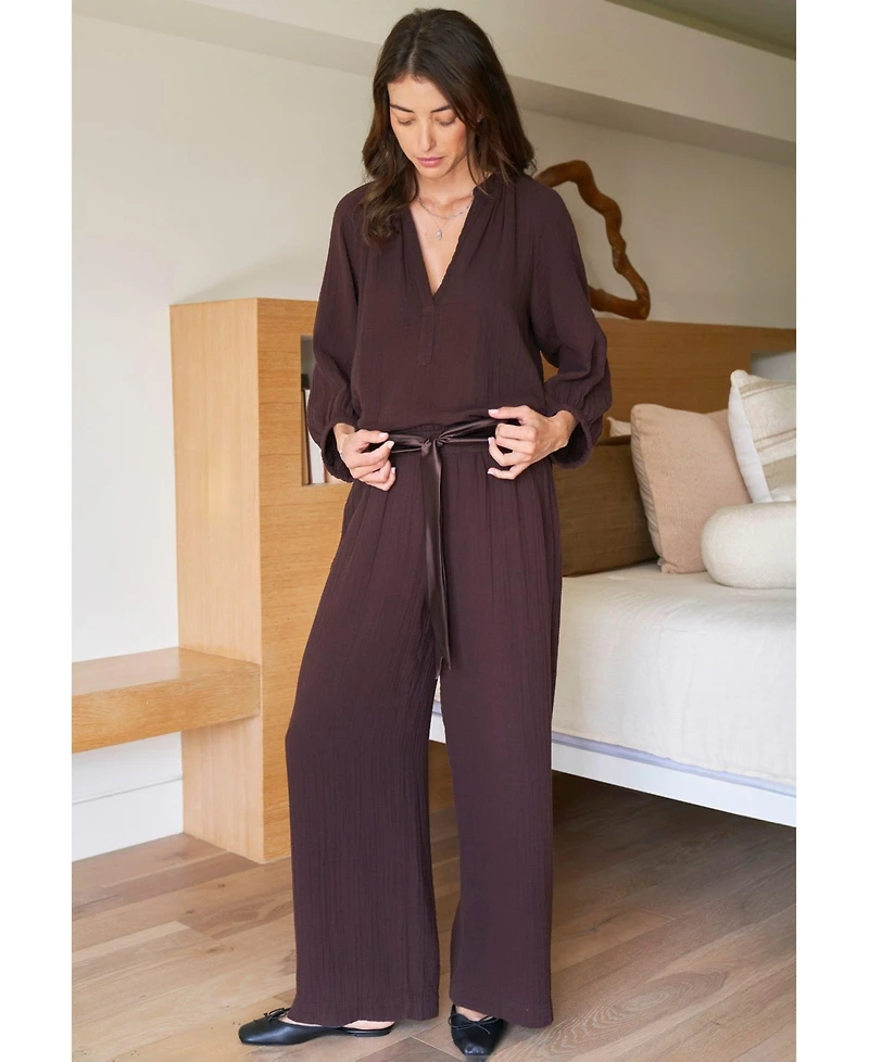 Ocean+Main Women's Gauze Palazzo Pant
