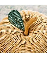 Momiji Apple Handcrafted Rattan Storage Basket with fabric lining
