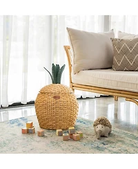Momiji Pineapple Handcrafted Rattan Storage Basket with fabric lining