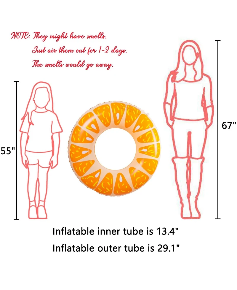 Gnuadz 2PCS Fruit Pool Floats Inflatable Swimming Rings Tubes