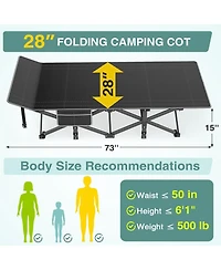 Gnuadz Camping Cot Portable Foldable Bed Mattress Outdoor Recreation Gear