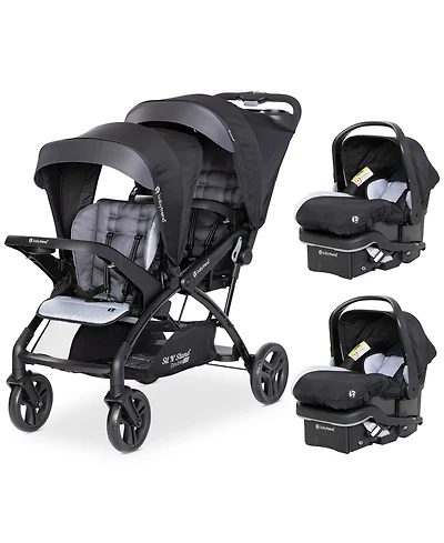 Baby Trend Sit N' Stand Double Stroller with Ez-Lift Car Seat (2 Pack), Stormy
